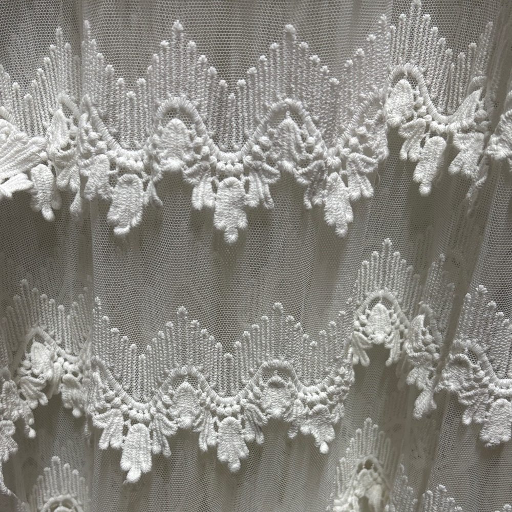 White Lace Maxi Maternity Dress - Elegant Sheer Panel Gown - Picture 6 of 6